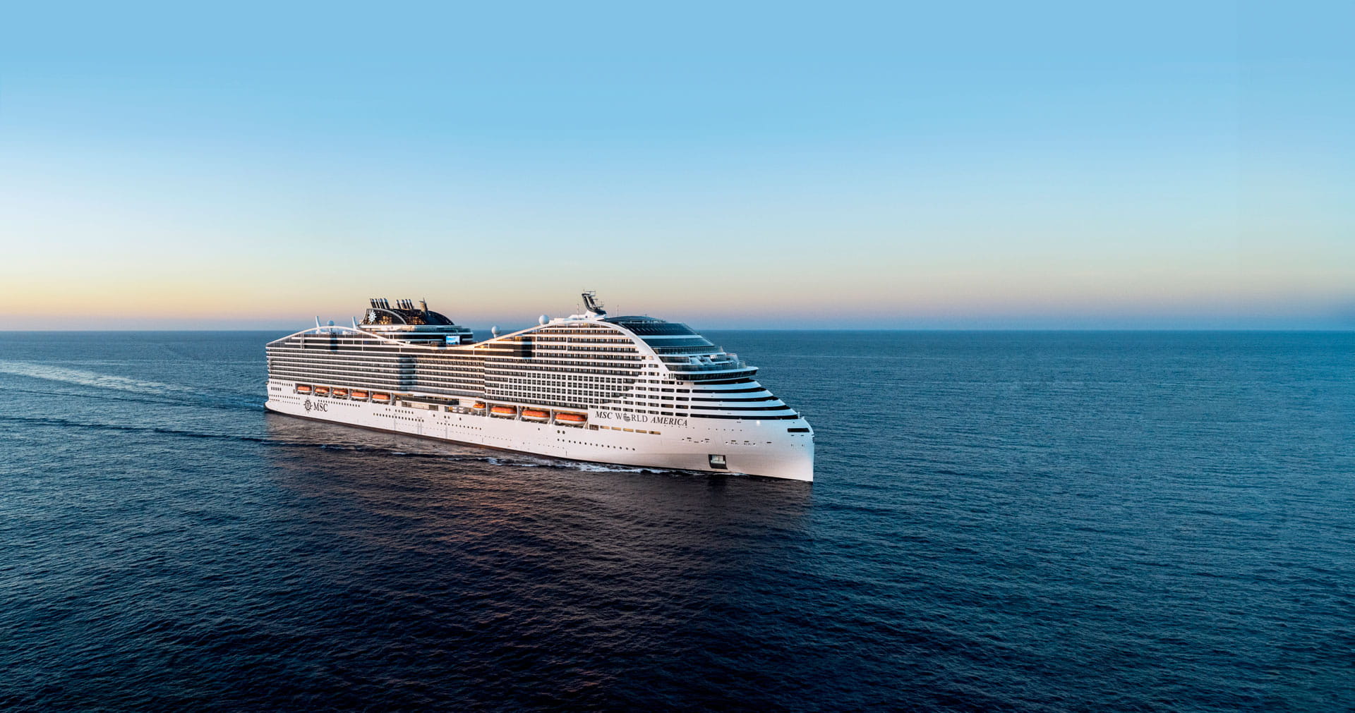 MSC cruise ship sailing at sea